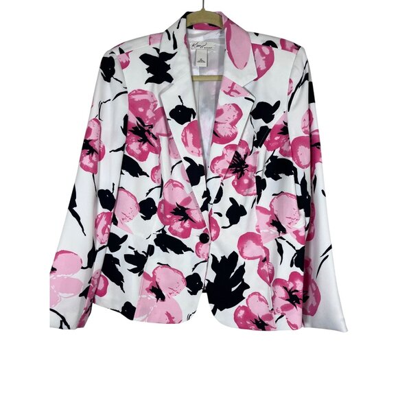 Kim Rogers Jackets & Blazers - Kim Rogers Floral Jacket 12 Pink Resort Tropical Classic Preppy Chic Cottagecore